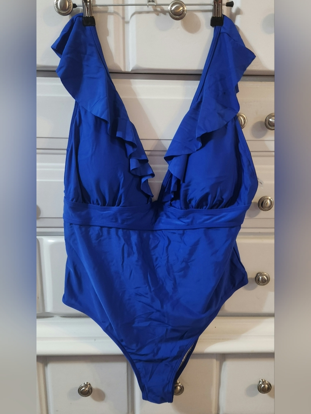 Brand New Royal Blue Ruffle One-Piece Swimsuit